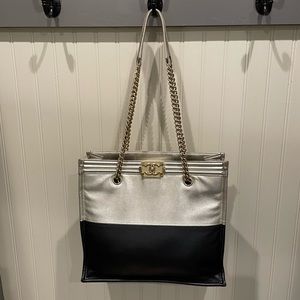 CHANEL 2 Tone Over the Shoulder Bag